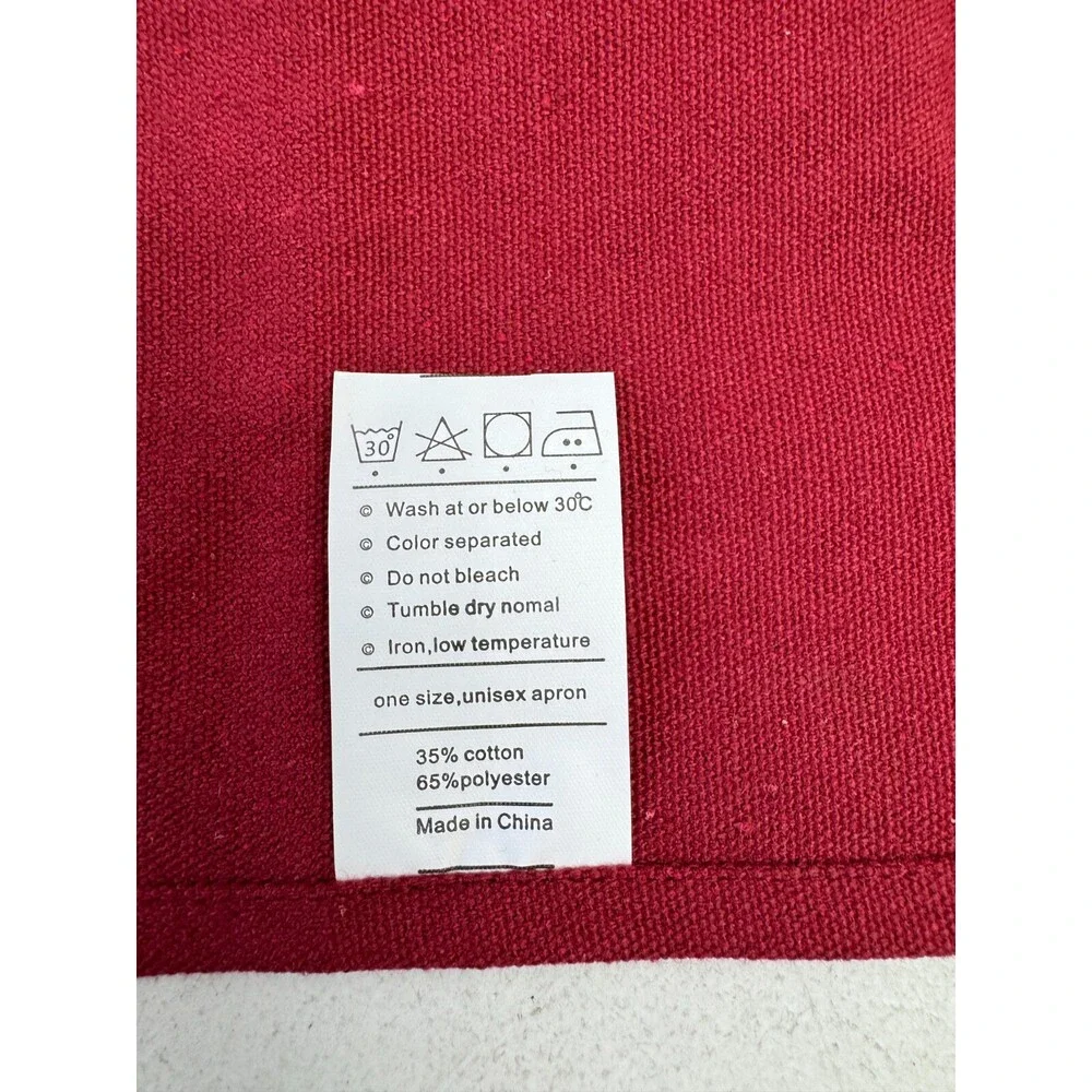 Fun Chaos Red Canvas Apron Cross Back Strap Unisex One Size